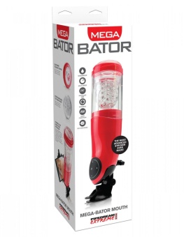 Автоматический мастурбатор ротик с держателем Mega-Bator Mouth красный