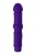 Фиолетовый вибратор с утолщением посередине и клиторальным зайчиком - 18 см.