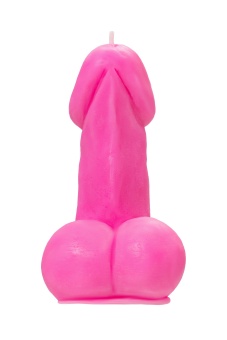 Розовая свеча в форме пениса - 47 гр.