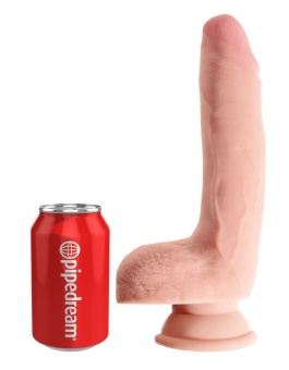 Фаллоимитатор с мошонкой на присоске King Cock Triple Density 18 см телесный