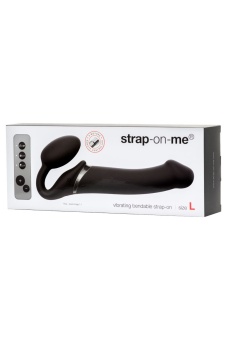 Безремневой страпон с вибрацией и пультом управления Strap-on-me L чёрный