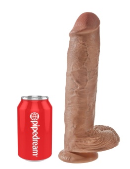 Фаллоимитатор на присоске с мошонкой King Cock with Balls 28 см мулат