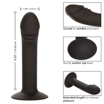 Изогнутый фаллоимитатор на присоске Silicone Curved Anal Stud черный