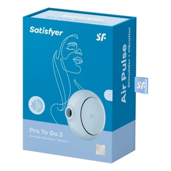 Круглый вакуумный вибростимулятор Satisfyer Pro To Go 3 голубой