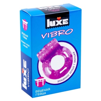 Комплект презерватив и виброкольцо Luxe Vibro Бешеная Гейша - 1шт