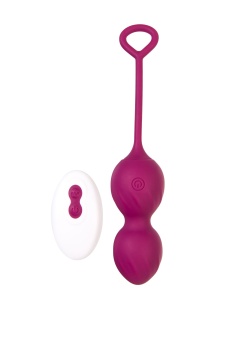 Вагинальные шарики ToyFa Moussy с вибрацией и пультом ДУ бордовые