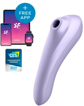 Вакуумно-волновой вибратор Satisfyer Dual Pleasure с приложением фиолетовый
