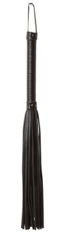 Черный многохвостовый хлыст с петлей - 38 см.