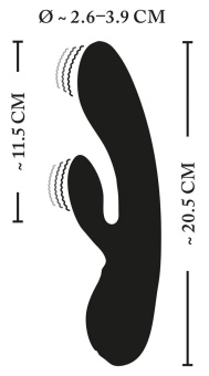 Черный вибратор-кролик с электростимуляцией E-Stim Rabbit Vibrator - 20,5 см.