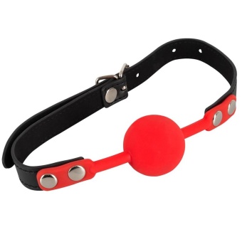 Силиконовый кляп-шар на чёрных ремешках Red Gag silicone Силиконовый кляп-шар на чёрных ремешках Red Gag silicone