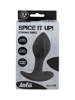Перезаряжаемая анальная вибропробка Allure 10,3 см черная