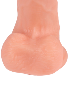 Реалистичный вибратор с мошонкой и пультом Real Basic Toy - 17 см