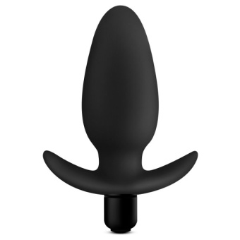 Черная анальная вибропробка Silicone Saddle Plug - 12,1 см.