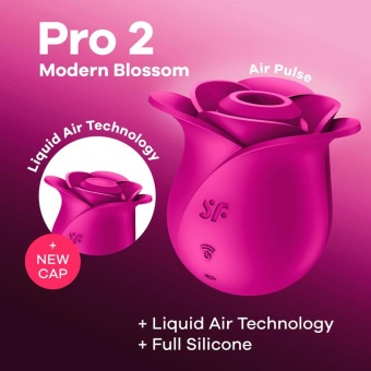 Вакуумный стимулятор Satisfyer Pro 2 Modern Blossom с дополнительной насадкой розовый