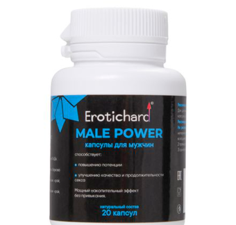 Капсулы возбуждающие для мужчин Erotichard, MALE POWER, 20 капсул