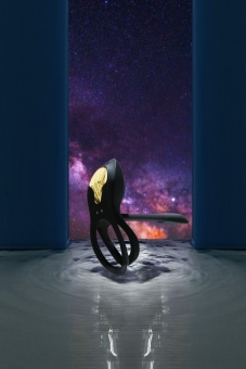 Черное эрекционное виброкольцо Bayek с пультом ДУ