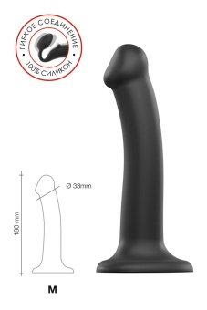 Гибкий фаллоимитатор на присоске Strap-on-me M черный