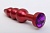 Красная анальная ёлочка с фиолетовым кристаллом - 11,2 см.