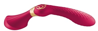 Двухсторонний вибратор Shunga ZOA малиновый - 26,5 см