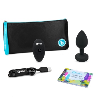 Вибропробка b-Vibe Vibrating Jewel Plug с кристаллом и пультом - 10,5 см