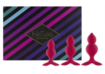 Набор из трех розовых анальный пробок Bibi Twin Butt Plug