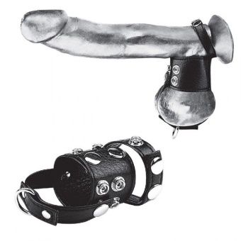 Утяжка на пенис и мошонку Cock Ring With 1.5  Ball Stretcher And Optional Weight Ring