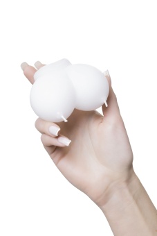 Белая сувенирная свеча «Сиськи»