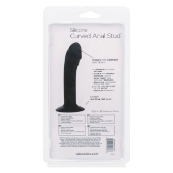 Изогнутый фаллоимитатор на присоске Silicone Curved Anal Stud черный