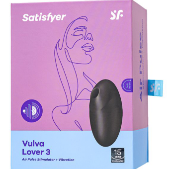 Вакуумный стимулятор с вибрацией Satisfyer Vulva Lover 3 чёрный