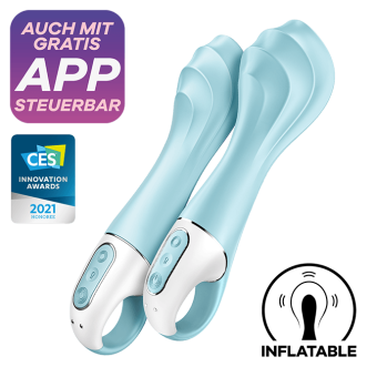 Расширяемый вибратор Satisfyer Air Pump Vibrator 5 с приложением голубой