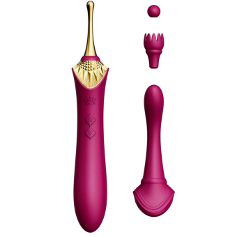 Точечный массажёр со сменными насадками Zalo Bess фиолетовый