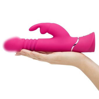 Вибратор с клиторальным стимулятором Happy Rabbit Thrusting Realistic розовый