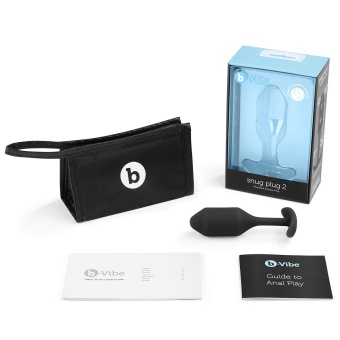 Утяжеленная анальная мини пробка для ношения b-Vibe Snug Plug 2 черная