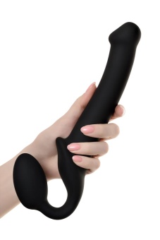 Безремневой гибкий страпон Bendable Strap-on-me M  24,5 см чёрный