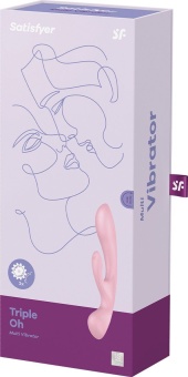 Двусторонний вибратор-кролик с 3 моторами Satisfyer Triple Oh розовый