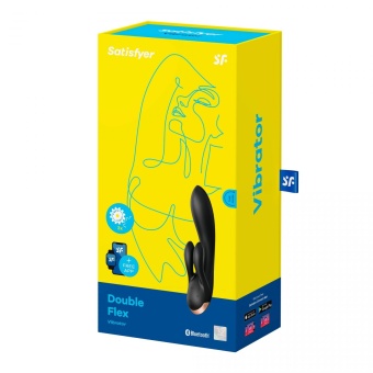 Вибратор Satisfyer Double Flex с двумя клиторальными кончиками чёрный