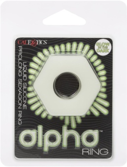 Светящееся в темноте эрекционное кольцо Alpha Sexagon Ring белое