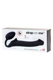 Безремневой гибкий страпон Bendable Strap-on-me M  24,5 см чёрный
