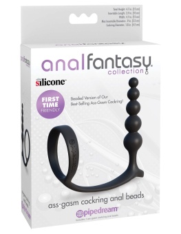 Анальные шарики с эрекционным кольцом Ass-gasm Cockring Anal Beads