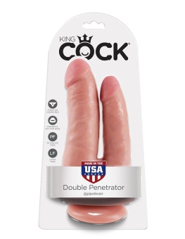 Фаллоимитатор для двойного проникновения King Cock Double Penetrator телесный