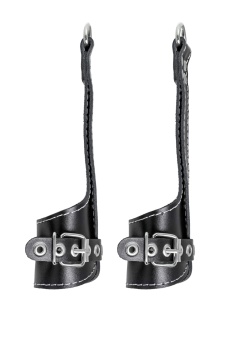 Черные подвесы с белой строчкой