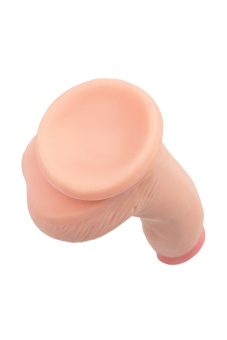 Телесный реалистичный вибратор на присоске - 19 см.