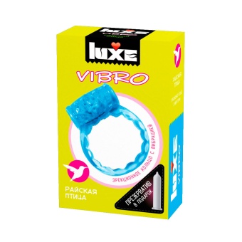 Комплект презерватив и виброкольцо Luxe Vibro Райская птица 1 шт 