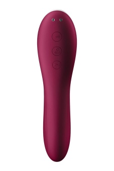 Двухсторонний вакуумный вибростимулятор Satisfyer Dual Crush бордовый
