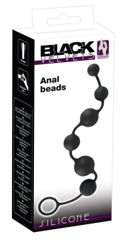 Анальные шарики Black Velvets Anal Beads чёрные - 40 см