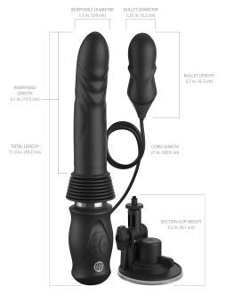 Вибратор с поступательными движениями Ultimate Silicone Thruster чёрный