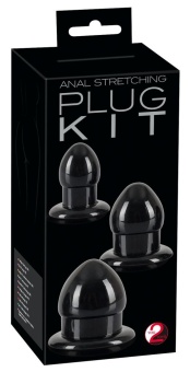 Набор из 3 чёрных анальных пробок Plug Kit