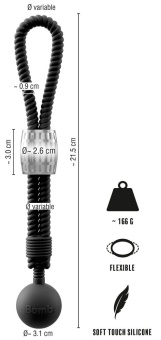 Эрекционное лассо с шариком-утяжелителем Heavy Rope чёрное