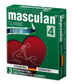 Презервативы Masculan Classic 4 XXL увеличенного размера - 3 шт