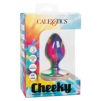 Цветная анальная пробка на присоске Cheeky средняя